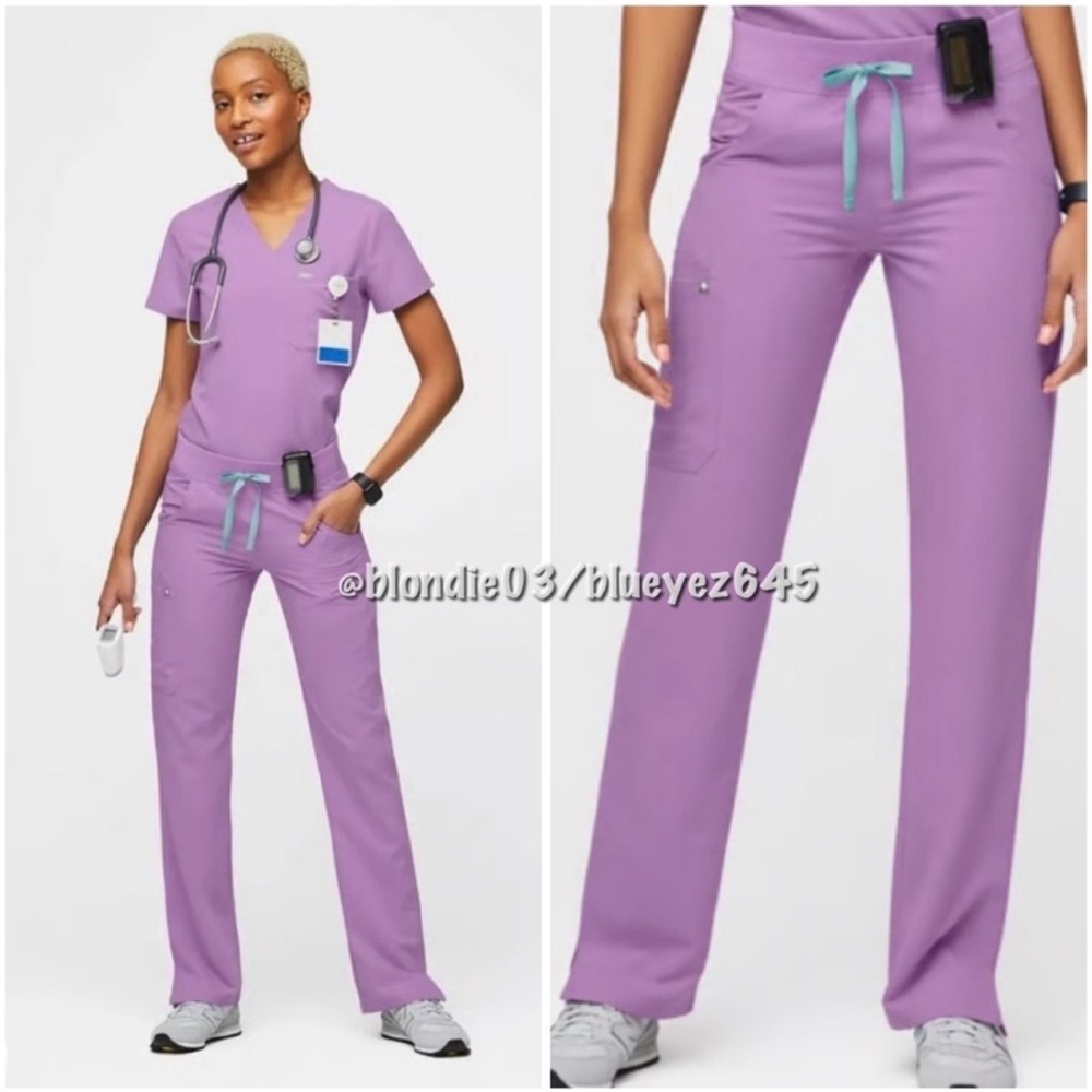 Figs Kade Cargo scrub pants in lilac dawn S PO #2959 NWT Regular length/waist